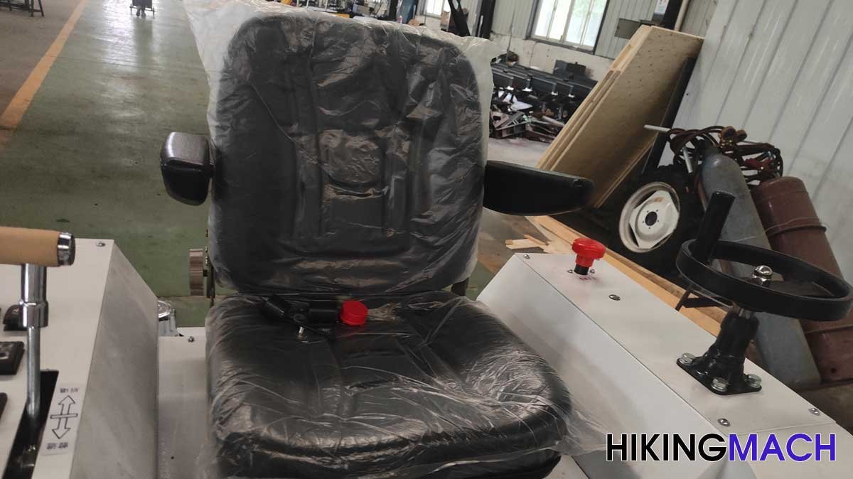 A comfortable chair allows you to operate the machine while seated