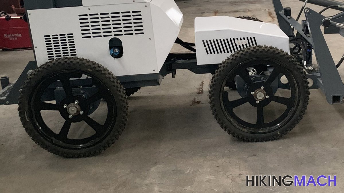 Equipped with glued solid narrow tires, it can be used on various types of concrete floor foundations.