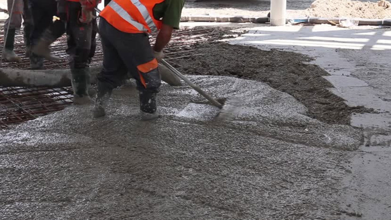 Preliminary concrete paving