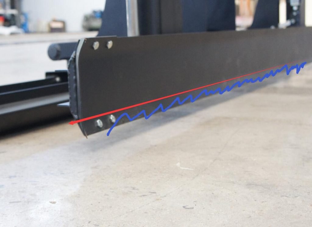 Leveling head of the laser screed