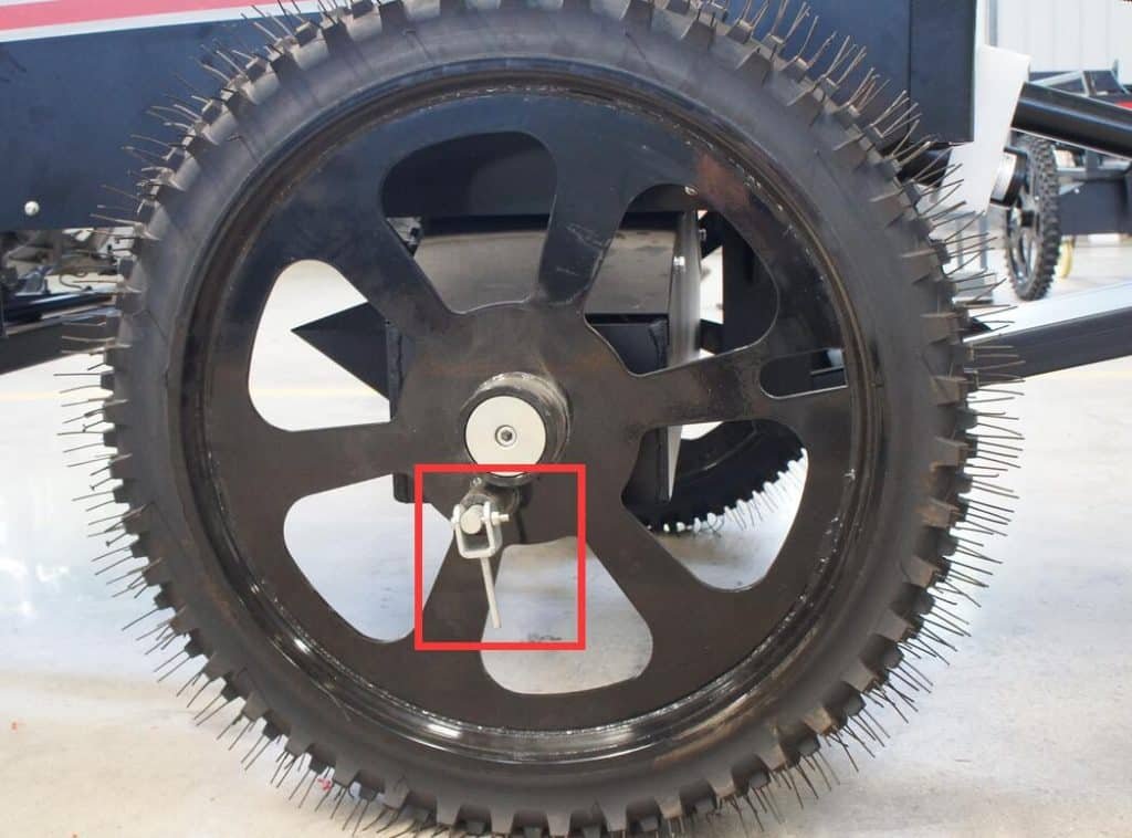 Wheels of the walk behind laser screed machine