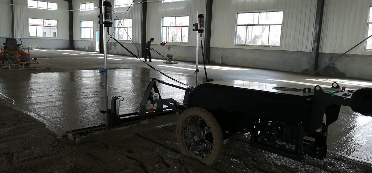laser screed concrete floor working project